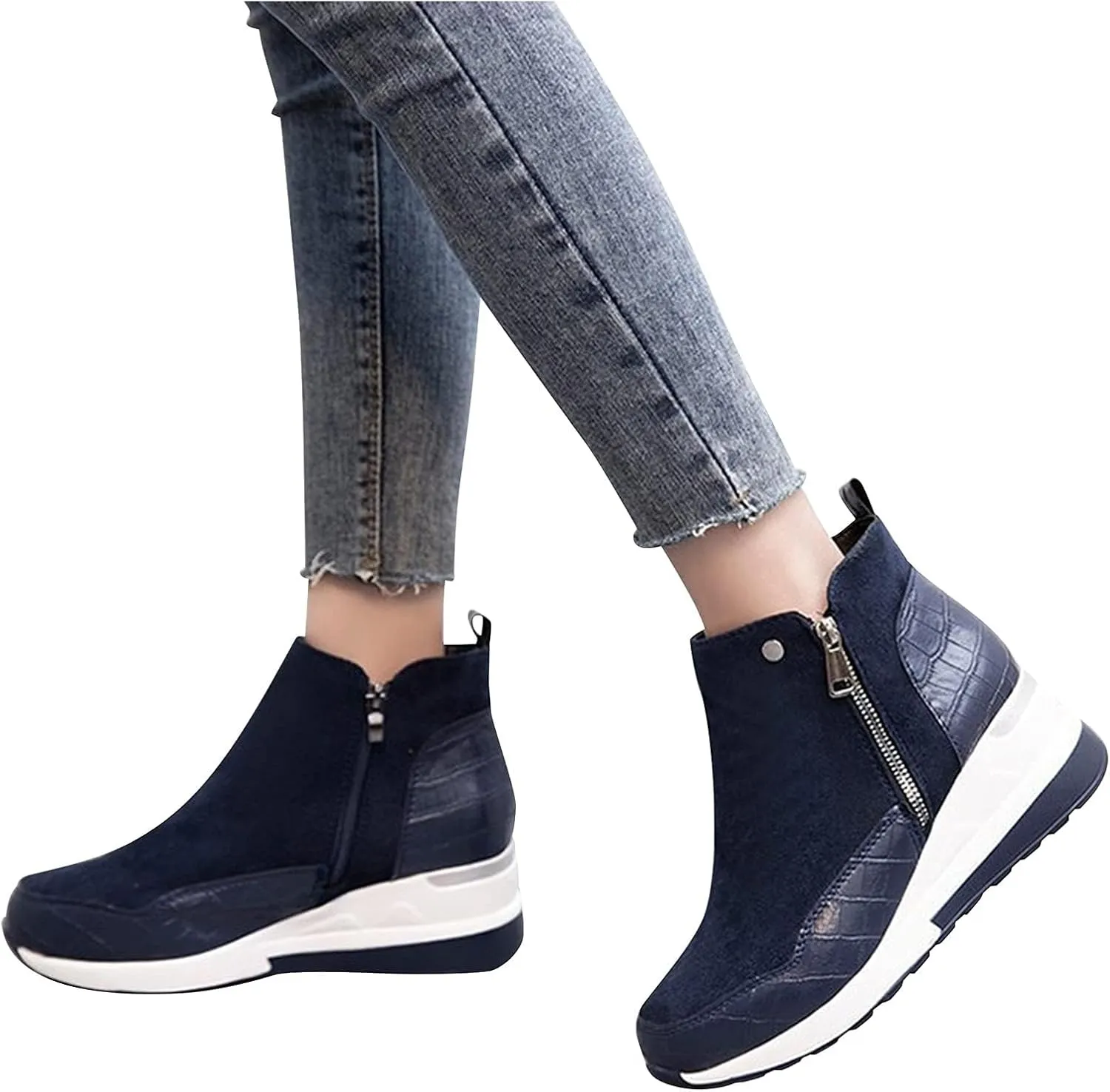 ZBYY Wedge Sneakers for Women Ladies Hidden Heel Sneakers Casual Platform Sneakers Shoes Walking Wedge Shoes