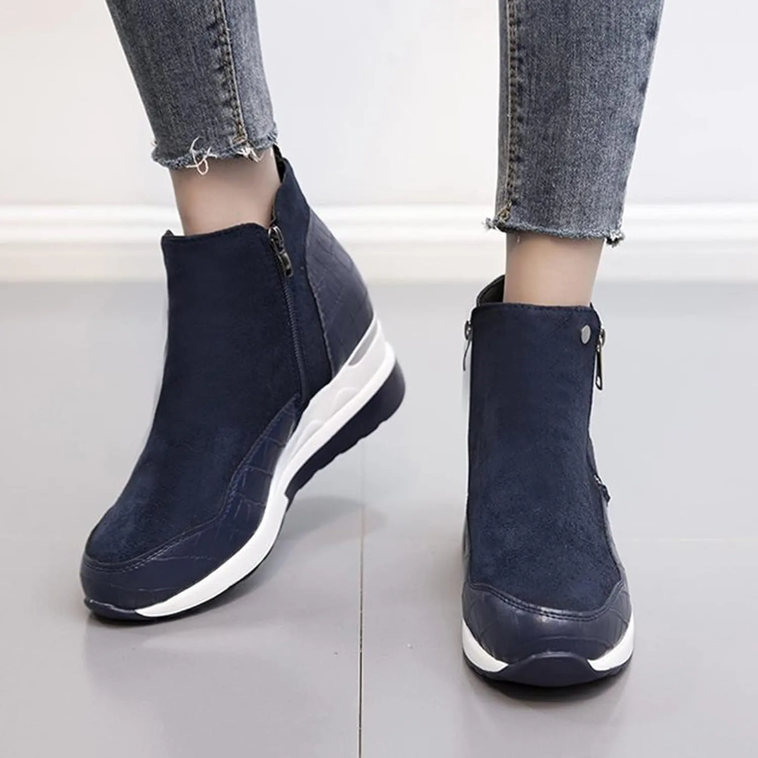 ZBYY Wedge Sneakers for Women Ladies Hidden Heel Sneakers Casual Platform Sneakers Shoes Walking Wedge Shoes