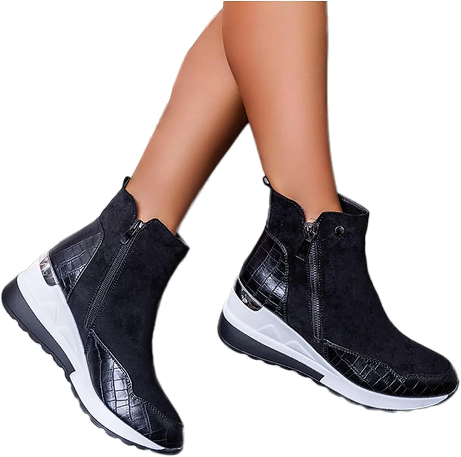 ZBYY Wedge Sneakers for Women Ladies Hidden Heel Sneakers Casual Platform Sneakers Shoes Walking Wedge Shoes