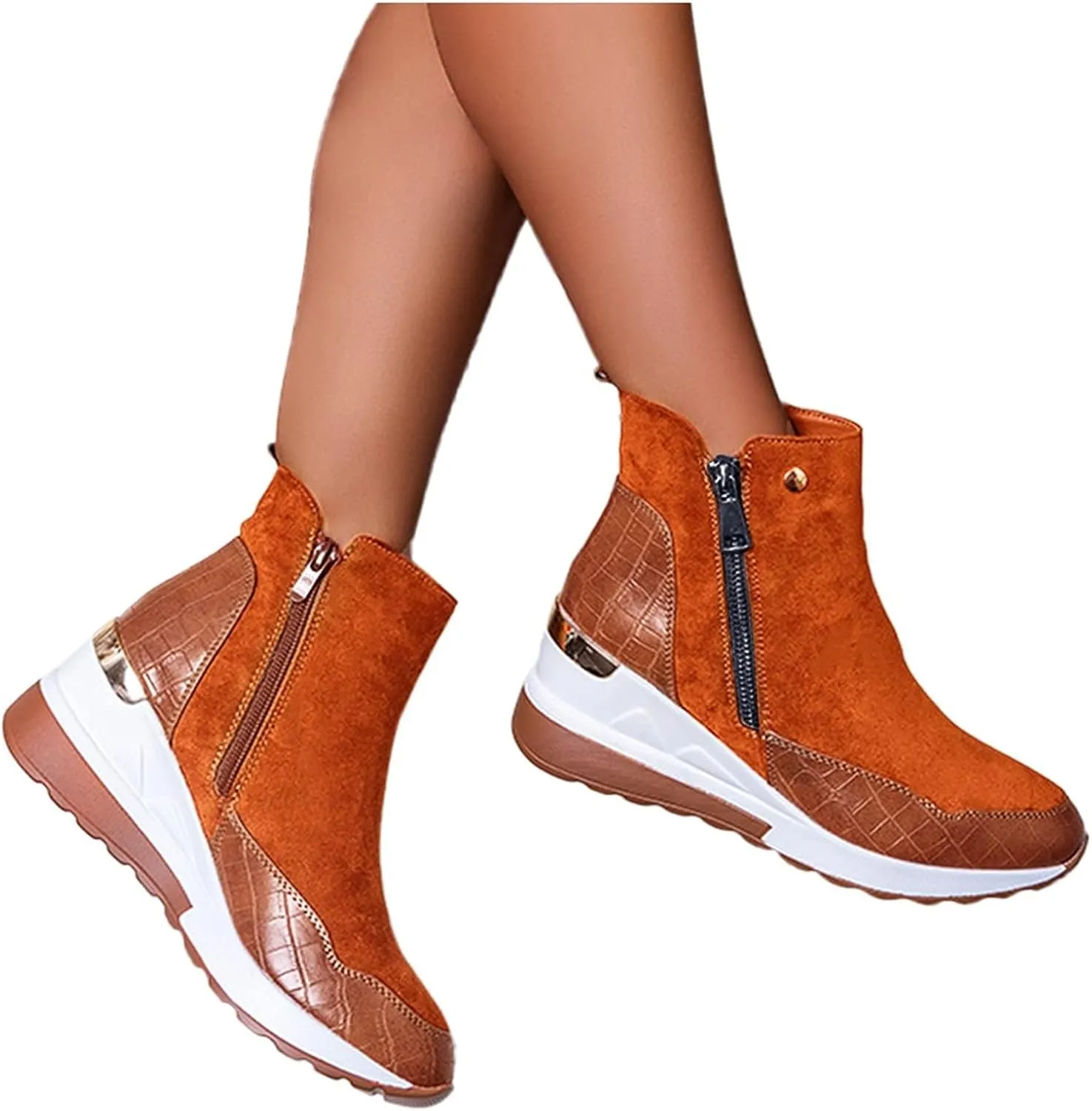 ZBYY Wedge Sneakers for Women Ladies Hidden Heel Sneakers Casual Platform Sneakers Shoes Walking Wedge Shoes