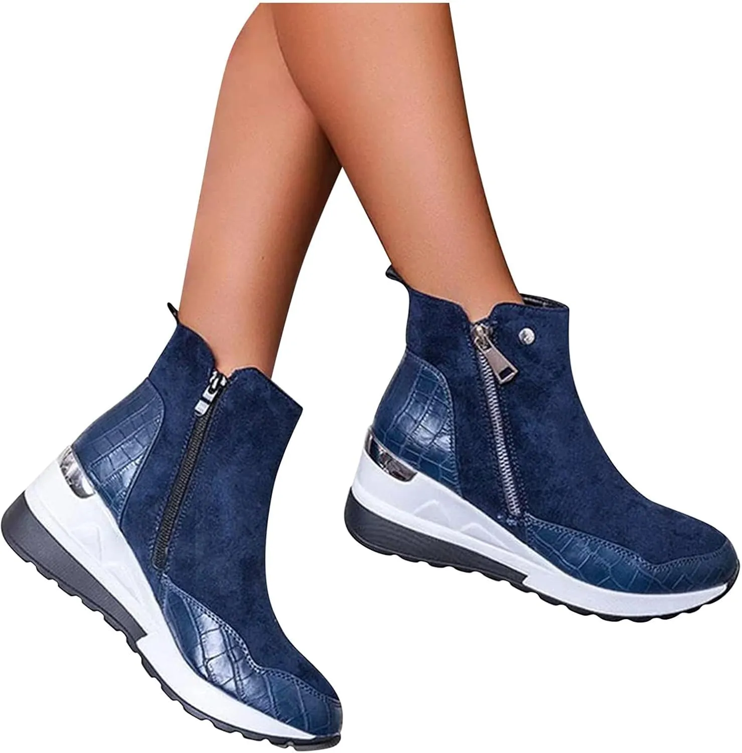 ZBYY Wedge Sneakers for Women Ladies Hidden Heel Sneakers Casual Platform Sneakers Shoes Walking Wedge Shoes
