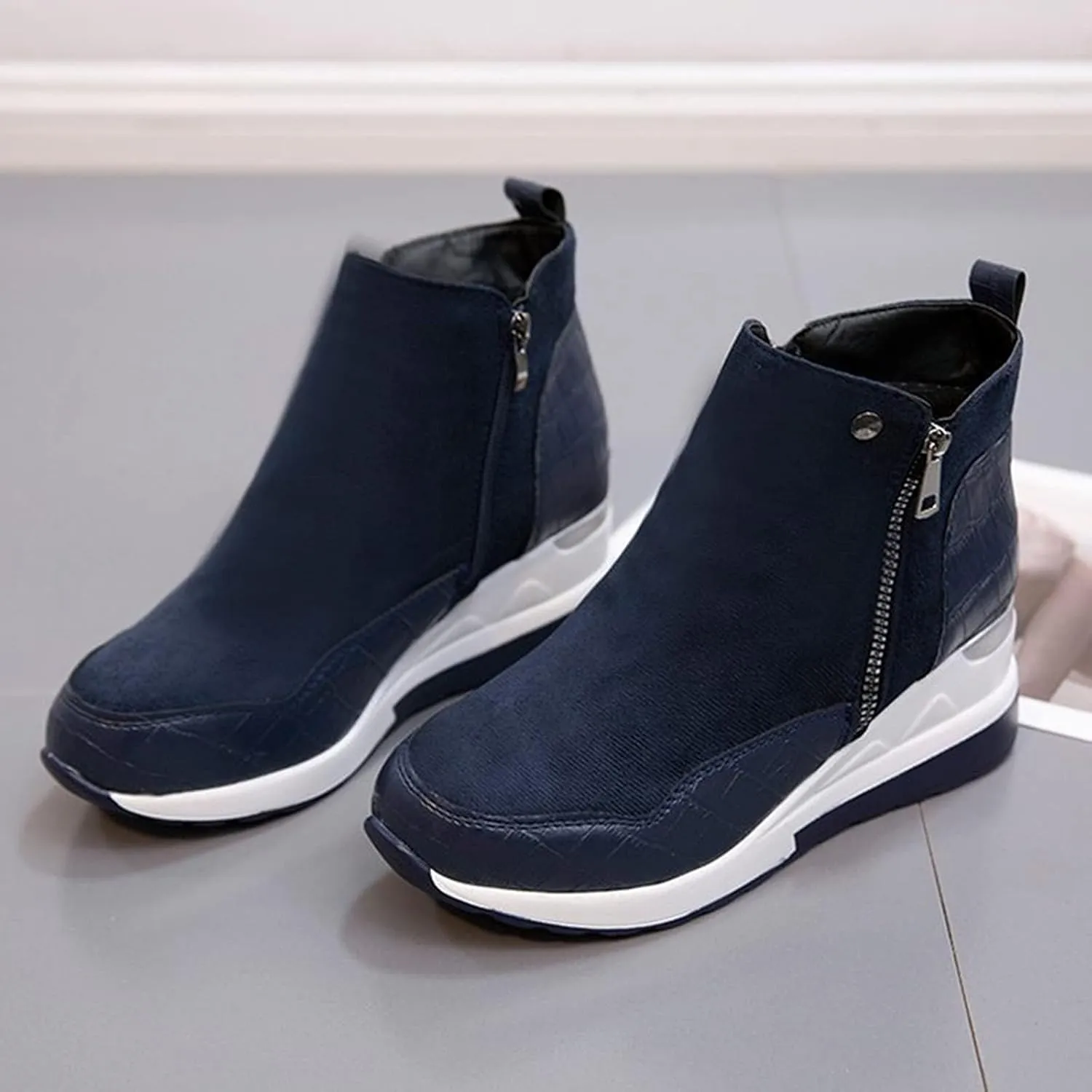 ZBYY Wedge Sneakers for Women Ladies Hidden Heel Sneakers Casual Platform Sneakers Shoes Walking Wedge Shoes
