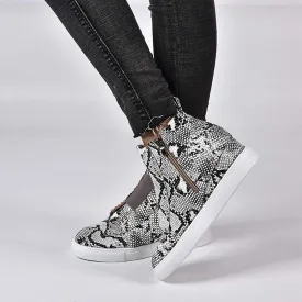 ZBYY Women's Platform Wedge Sneakers,Fashion Summer Hidden Ankle Heel Platform Wedge Booties Hidden with Side Zipper